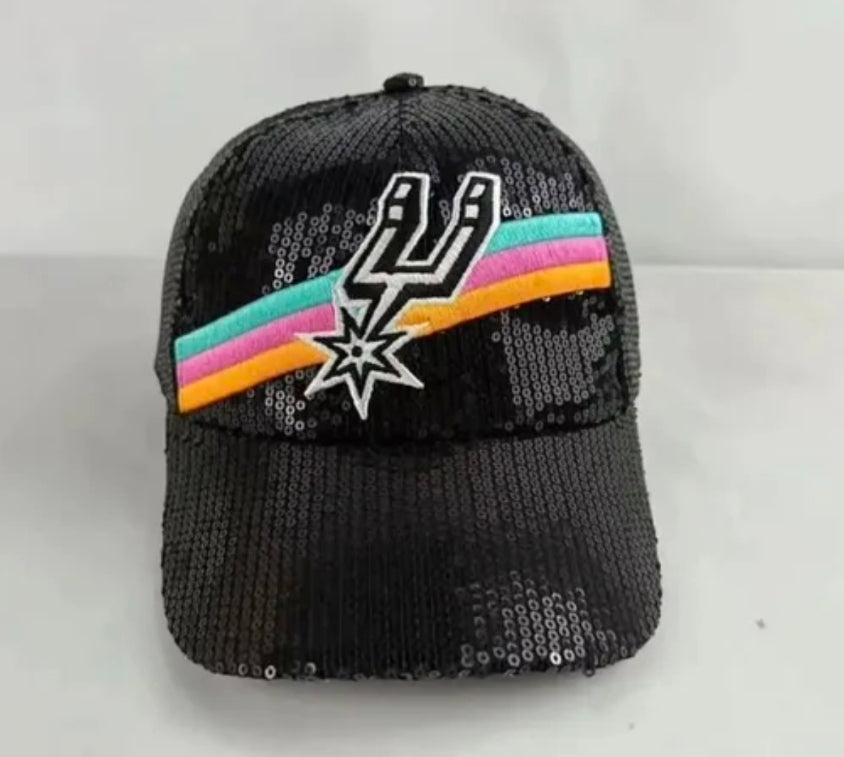 San Antonio Spurs Black Sequins Hat