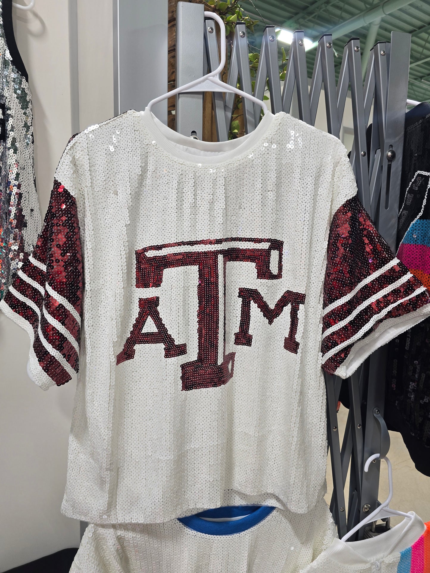 Texas A&M Aggies Sequin Boxy Crop Top