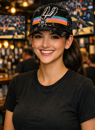 San Antonio Spurs Black Sequins Hat