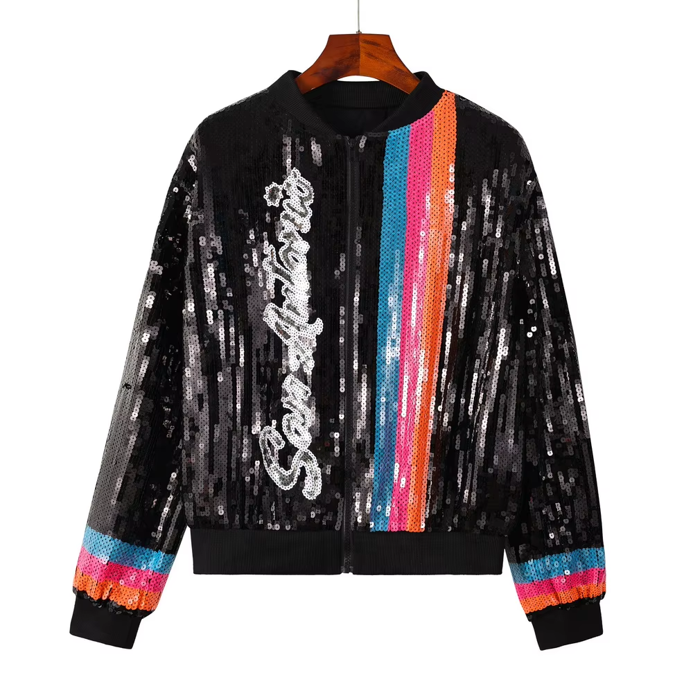 San Antonio Spurs Black Sequin Jacket