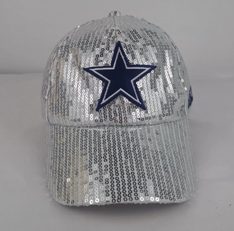 Dallas Cowboys Football Sequin Cap Silver