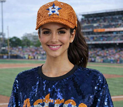 Houston Astros Baseball Sequin Cap Orange