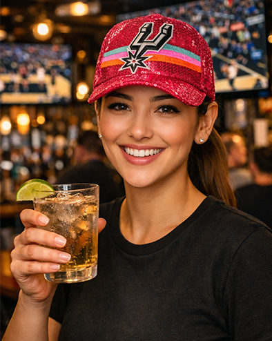 San Antonio Spurs Pink Sequin Hat
