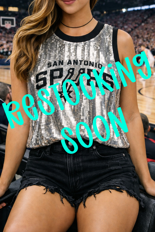 San Antonio Spurs Silver Sequin Tank Jersey