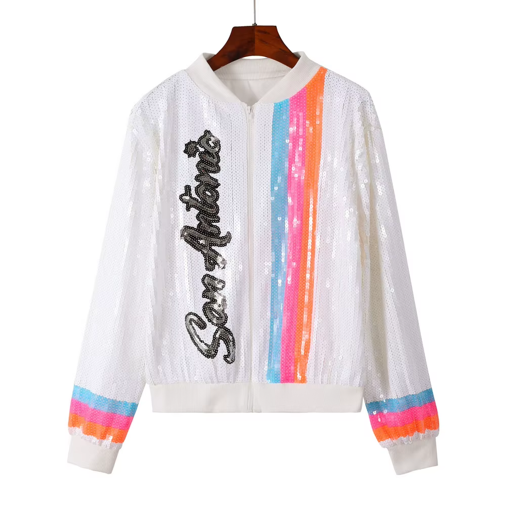 San Antonio Spurs White Sequin Jacket