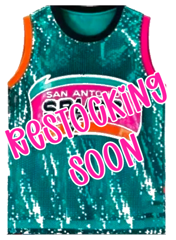San Antonio Spurs Turquoise Teal Sequin Tank Top Jersey