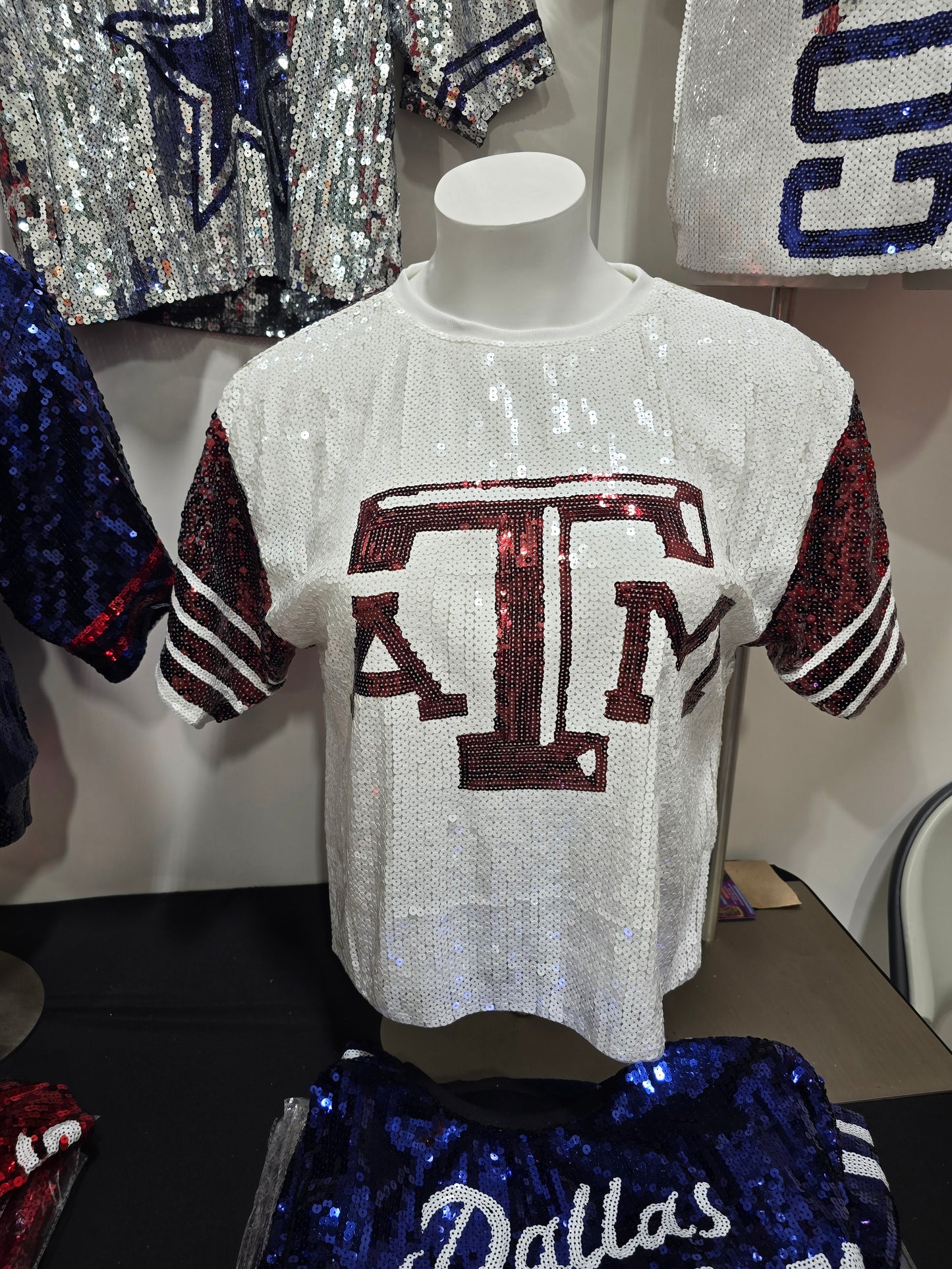Texas A&M Aggies Sequin Boxy Crop Top